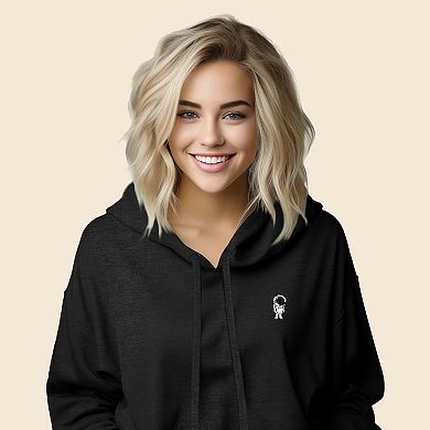 Dalix Astronaut Cropped Fleece Hoodie