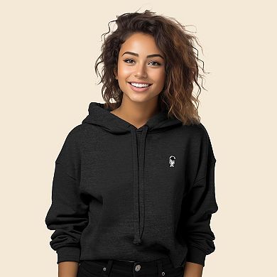 Dalix Astronaut Cropped Fleece Hoodie