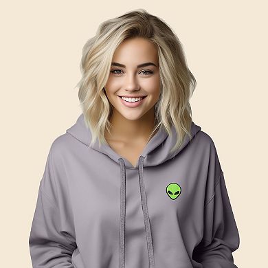 Dalix Alien Cropped Fleece Hoodie