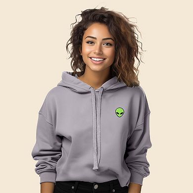 Dalix Alien Cropped Fleece Hoodie