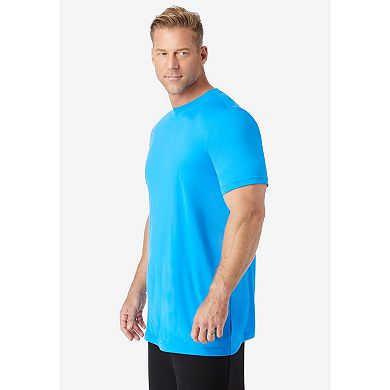 KingSize Men's Big & Tall No Sweat Longer-Length Short Sleeve Crewneck Tee