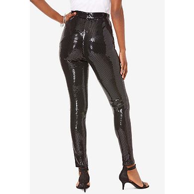 Roaman's Women's Plus Size Sequin Legging