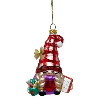 Festive Teacher Glass Christmas Ornament