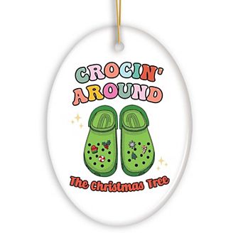 Crocin’ Around The Christmas Tree Joyfully Funny Christmas Ornament, Oval