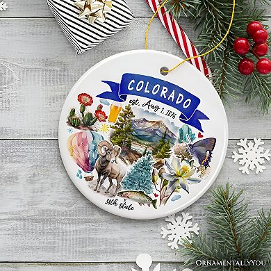 Artistic Colorado State Themes and Landmarks Christmas Ornament