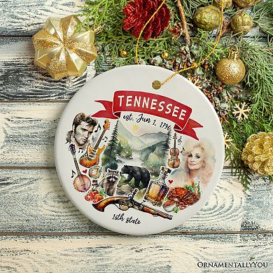 Artistic Tennessee State Themes and Landmarks Christmas Ornament