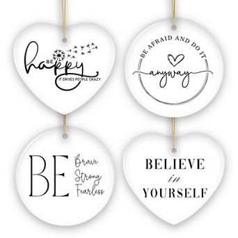 Minimalist Self Love and Positivity Mantras Ornament Bundle