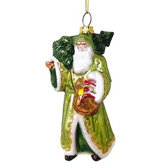 Spirit of the Forest Father Santa Victorian Glass Christmas Ornament