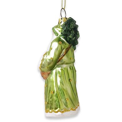 Spirit of the Forest Father Santa Victorian Glass Christmas Ornament