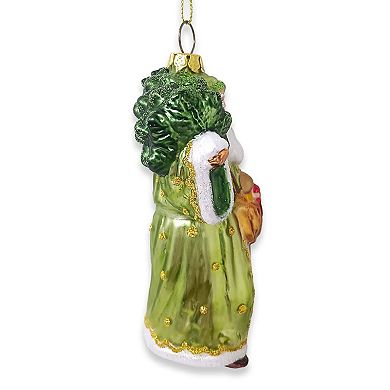 Spirit of the Forest Father Santa Victorian Glass Christmas Ornament