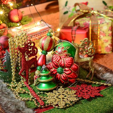 Christmas Sensation Mega Holiday Ornament Set, 108 Unique Baubles, Trees, Candycanes, and Snowflakes