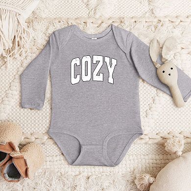 Cozy Worn Varsity Baby Long Sleeve Bodysuit