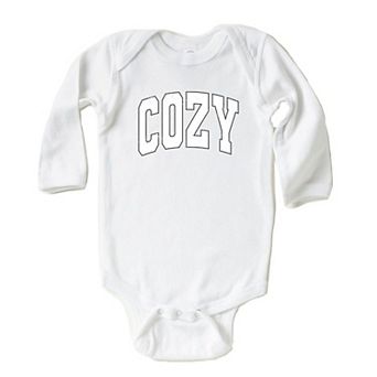 Cozy Worn Varsity Baby Long Sleeve Bodysuit