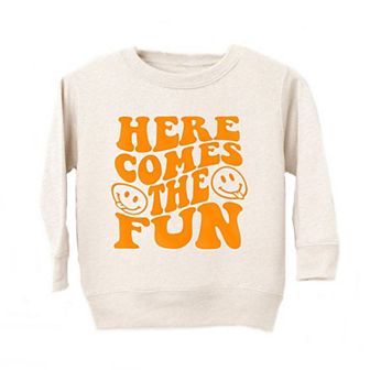 Here Comes The Fun Puff Print Youth Ultra-Soft Graphic Sweatshirt