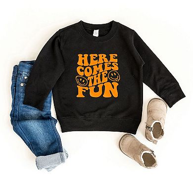 Here Comes The Fun Puff Print Toddler Graphic Sweatshirt