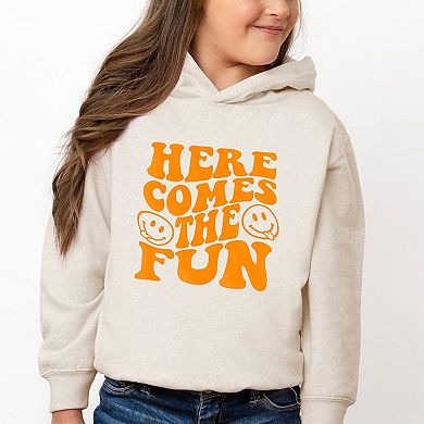 Here Comes The Fun Raised Print Toddler Graphic Hoodie
