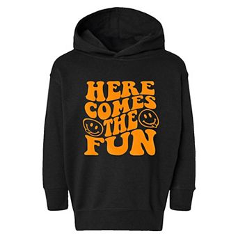 Here Comes The Fun Raised Print Toddler Graphic Hoodie