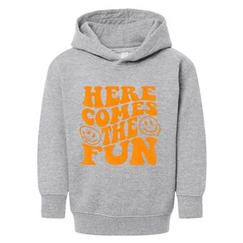 Here Comes The Fun Raised Print Toddler Graphic Hoodie