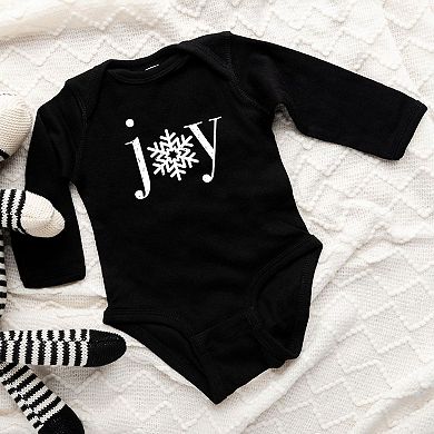 Joy Snowflake Baby Long Sleeve Bodysuit