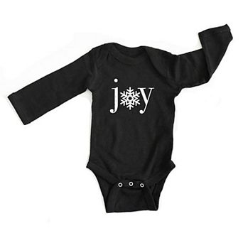 Joy Snowflake Baby Long Sleeve Bodysuit