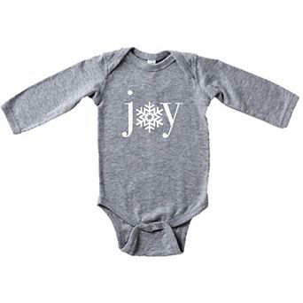 Joy Snowflake Baby Long Sleeve Bodysuit