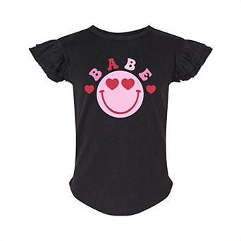 Babe Smile Toddler Flutter Sleeve Graphic Tee