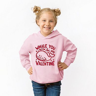 Valentine's Whale Toddler Graphic Hoodie