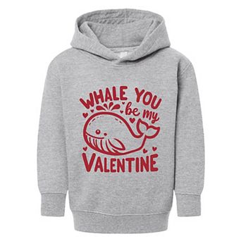 Valentine's Whale Toddler Graphic Hoodie