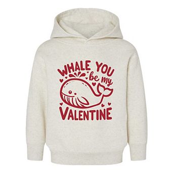 Valentine's Whale Toddler Graphic Hoodie
