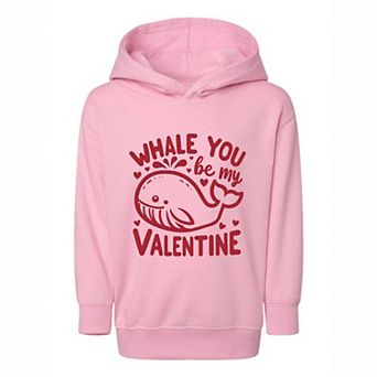 Valentine's Whale Toddler Graphic Hoodie
