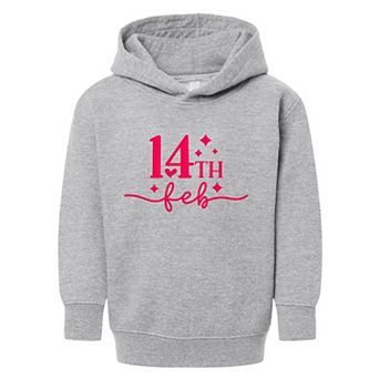 14th Feb Stars Raised Print Toddler Graphic Hoodie