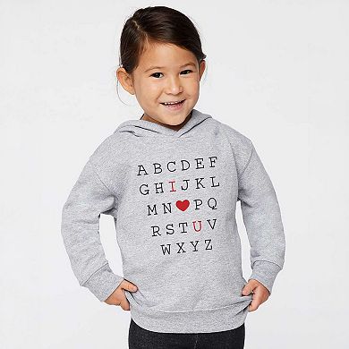 Alphabet I Love You Toddler Graphic Hoodie