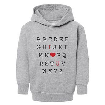 Alphabet I Love You Toddler Graphic Hoodie