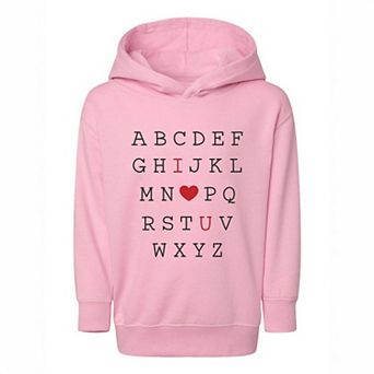 Alphabet I Love You Toddler Graphic Hoodie