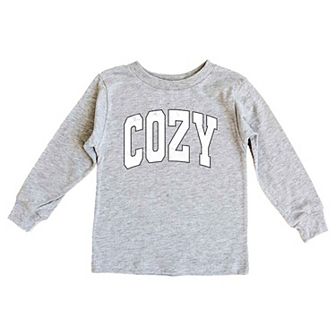 Cozy Worn Varsity Toddler Long Sleeve Graphic Tee