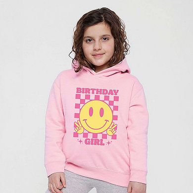 Birthday Girl Checkered Toddler Graphic Hoodie