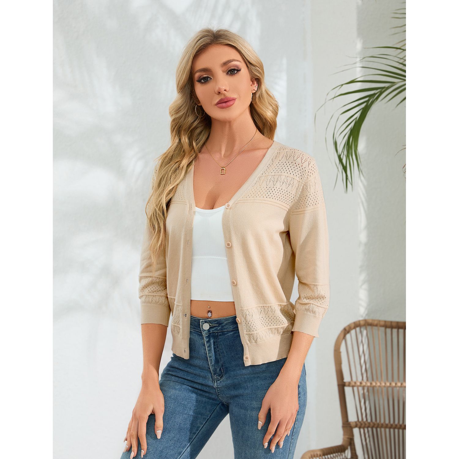 Womens Cropped Cardigan Bolero Shrugs For Dresses Knit Open Front Jacket Long Sleeve Sweater Coats