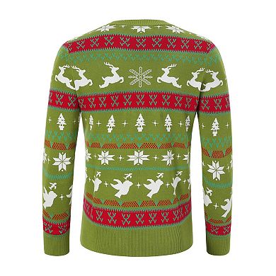 Men's Christmas Sweater Pullover Xmas Sweater Crew Neck Long Sleeve Knit Tops