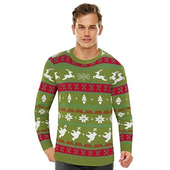 Men's Christmas Sweater Pullover Xmas Sweater Crew Neck Long Sleeve Knit Tops