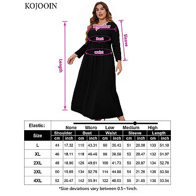 Women's Plus Size Long Dress Short Sleeve V Neck Empire Waist Beach Party Dresses