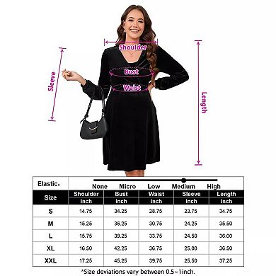 Marternity Velvet Dress Wrap V Neck Long Sleeve A Line Midi Dress Midi Dress With Pockets