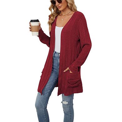 Womens Cropped Cardigan Knit Shrugs Tops V Neck Button Down Cardigans Sweaters