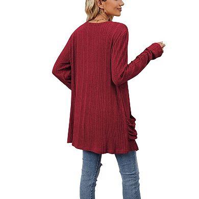 Womens Cropped Cardigan Knit Shrugs Tops V Neck Button Down Cardigans Sweaters