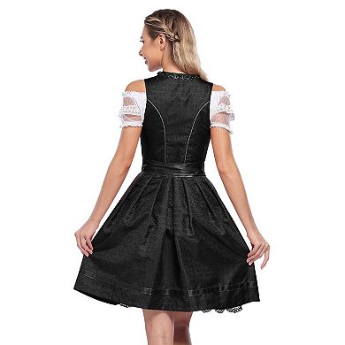 Women's German Dirndl Dress Oktoberfest Costume Dresses for Bavarian Oktoberfest Festival