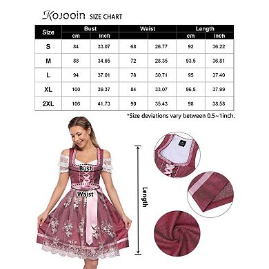 Women's German Dirndl Dress Oktoberfest Costume Dresses for Bavarian Oktoberfest Festival