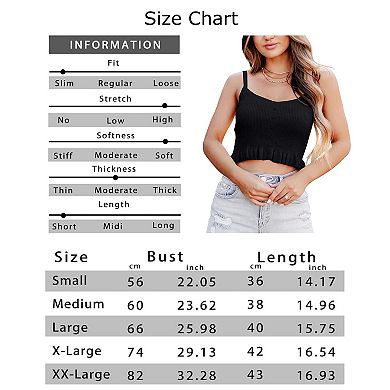 Womens Sleeveless Halter Crop Top Knit Sweater Vest Ribbed Camisole Tank Tops