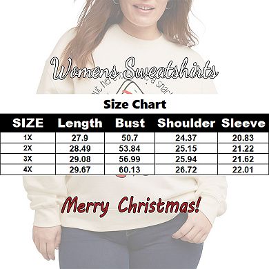 Women's Plus Size Christmas Sweatshirts Crew Neck Out Here Lookin Like A Snack Pullover Sweatshirts