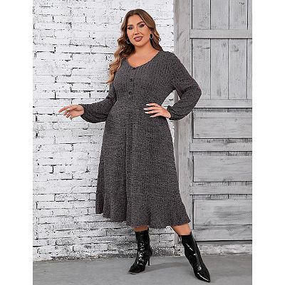 Long sleeve plus size sweater dress online