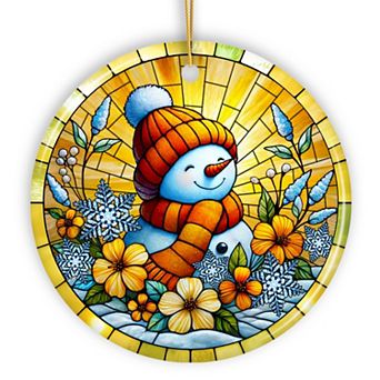 Warm Winter Glow Snowman Ornament, Vibrant Holiday Charm for Festive Decor