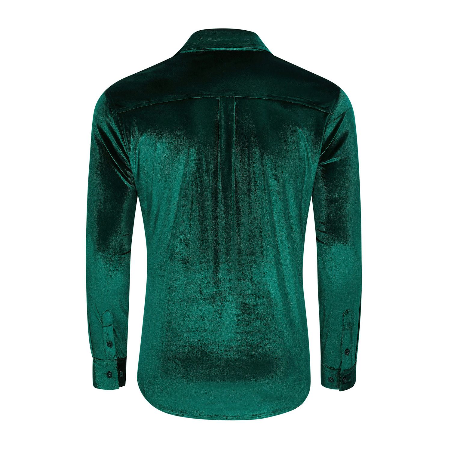 Men's Velvet Shirts Floral Printed Rose Shirts Long Sleeve Button Down Dress Wedding Party Shirts